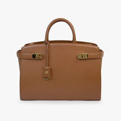 Bolsa Élan - Castanho/Dourado - comprar online