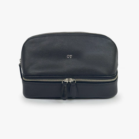 Necessaire Bordeaux - Preto/Prata - comprar online
