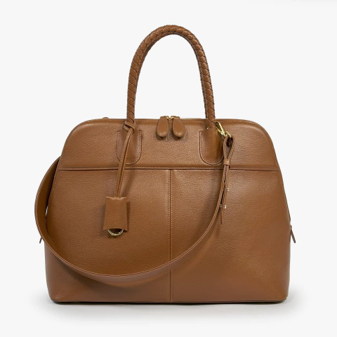 Bolsa Tresser Fermer - Castanho/Dourado - comprar online