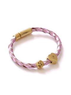 Pulseira de Couro Trançado Mug - Rosa Metalizado - comprar online