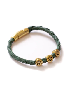 Pulseira de Couro Trançado Mug - Verde Exército - comprar online