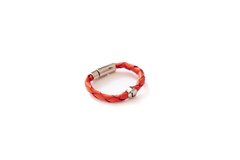 Pulseira de Couro Trançado Mug - Coral - Mug Kids