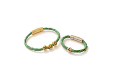 Pulseira de Couro Trançado Mug - Verde Floresta - Mug Kids