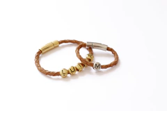 Pulseira de Couro Trançado Mug - Caramelo - comprar online