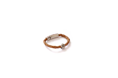 Pulseira de Couro Trançado Mug - Caramelo - Mug Kids