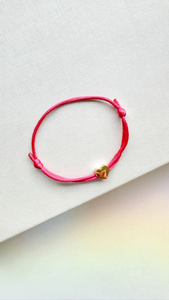 Pulseira Seda - Pingente Coração
