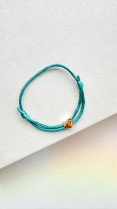 Pulseira Seda - Pingente Coração - loja online