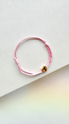 Pulseira Seda - Pingente Coração