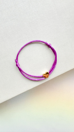 Pulseira Seda - Pingente Coração - loja online