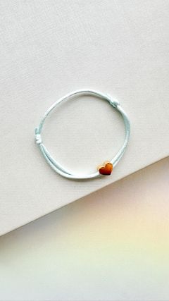 Pulseira Seda - Pingente Coração - comprar online