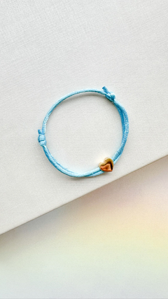 Pulseira Seda - Pingente Coração