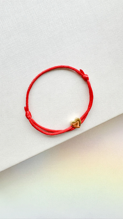 Pulseira Seda - Pingente Coração na internet