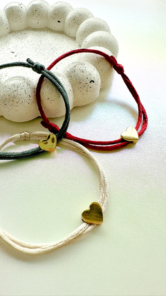 Pulseira Seda - Pingente Coração - loja online