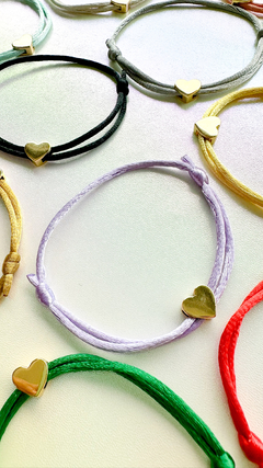 Pulseira Seda - Pingente Coração - Mug Kids