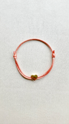Pulseira Seda - Pingente Coração