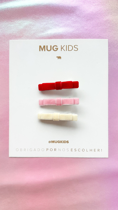 Trio Baby Veludo - OFF/Vermelho/Chiclete - loja online