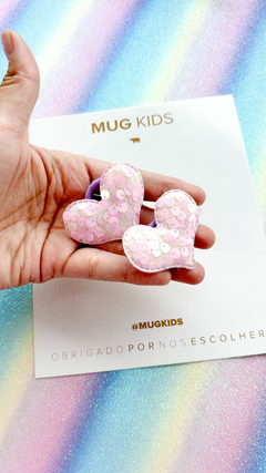 Parzinho Coração Paetê - Cores - Mug Kids