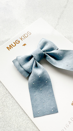 Laço Milão - Pedraria/Azul Jeans - Mug Kids