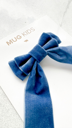 Laço Paris - Veludo/Azul Marinho - Mug Kids