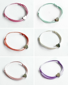 Pulseira Seda - Pingente Coração - comprar online