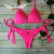 Calcinha de Biquíni Tanga Asa Delta de Amarrar com Empina Bumbum - ROSA NEON - ASA Morena • Moda Praia • Top Concha Sereia • O Original • Mais Lindo do Brasil •