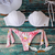 Calcinha de Biquíni Tanga Asa Delta de Amarrar com Empina Bumbum - Estampa Tiedye Margaridas na internet