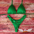 Calcinha de Biquíni Tanga Asa Delta com Empina Bumbum - VERDE Bandeira com Brilho - ASA Morena • Moda Praia • Top Concha Sereia • O Original • Mais Lindo do Brasil •