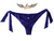 Calcinha de Biquíni Tanga Asa Delta de Amarrar com Empina Bumbum - AZUL ROYAL