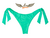 Calcinha de Biquíni Tanga Asa Delta de Amarrar com Empina Bumbum - VERDE Menta