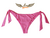 Calcinha de Biquíni Tanga Asa Delta de Amarrar com Empina Bumbum - ROSA Milkshake