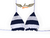 Top de Biquíni Cortininha - DUPLA FACE - Navy Azul / Branco