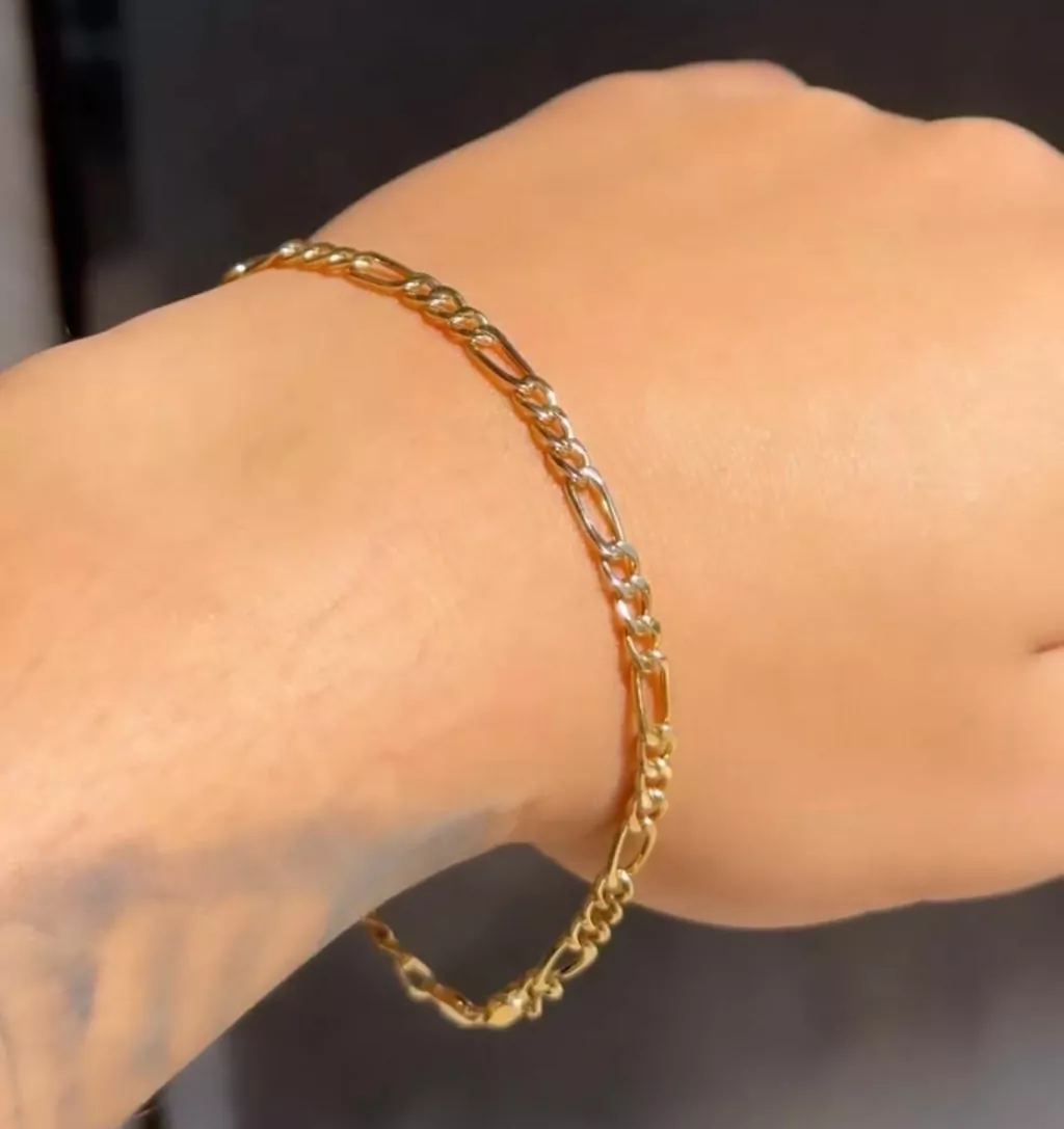 Pulseira masculina 3 por 1 ouro 18k