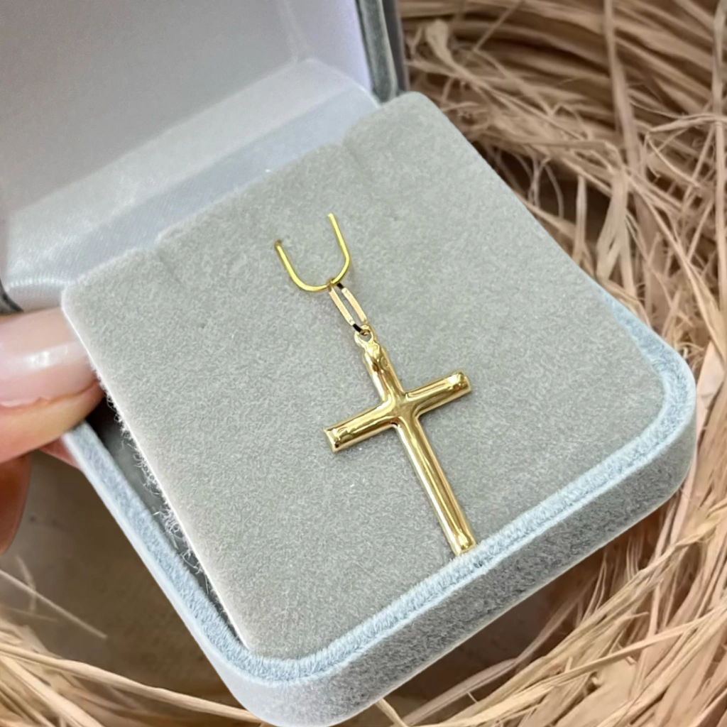 Pingente cruz ouro 18k