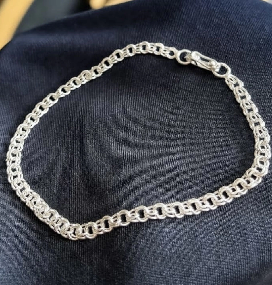 Pulseira elo venezuelano masculina prata 925