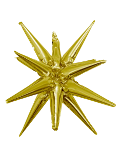 GLOBO METALIZADO ESTRELLA 4D 14 PUNTAS DORADO