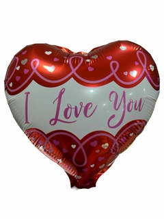 GLOBO METALIZADO 9" CORAZON ROJO I LOVE YOU