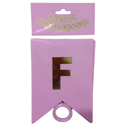 BANDERIN FELIZ CUMPLEAÑOS ROSA CHICLE