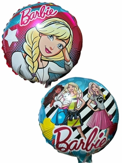 GLOBO METALIZADO 9" REDONDO BARBIE CELESTE DOBLE