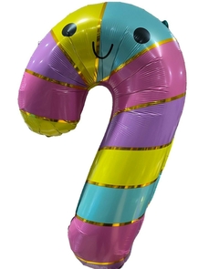 GLOBO METALIZADO 20" BASTON DE CARAMELO