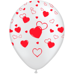 GLOBO CORAZON 2023 CRISTAL IMP. ROJO X 50 UN.