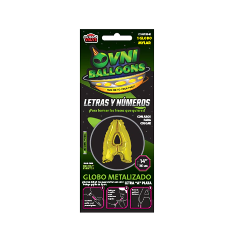 Ovni Metalizado 14 Letra A Dorado