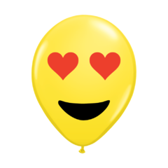 GLOBO EMOJI ENAMORADO X 25 UNIDADES