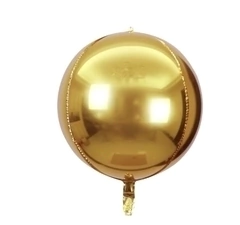 GLOBO METALIZADO 22" ESFERA DORADO