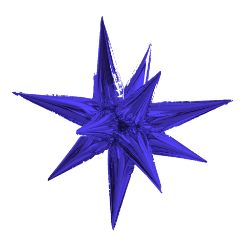 GLOBO METALIZADO ESTRELLA 4D 14 PUNTAS AZUL
