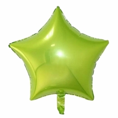 GLOBO METALIZADO 9 ESTRELLA VERDE MANZANA