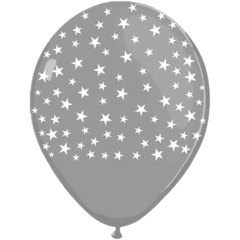 GLOBO ESTRELLITAS PLATEADO X 50 UNIDADES