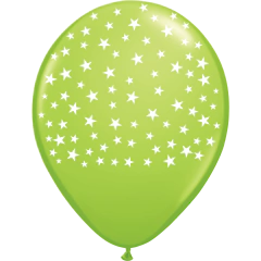 GLOBO ESTRELLITAS VERDE MANZANA X 25 UNIDADES