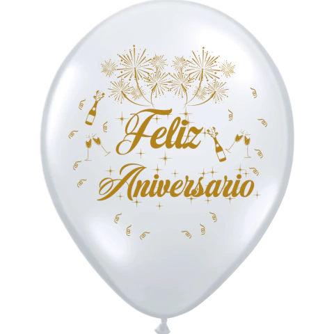 GLOBO FELIZ ANIVERSARIO X 50 UNIDADES