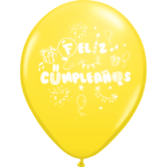 GLOBO FELIZ CUMPLEAÑOS TORTA X 25 UNIDADES