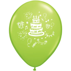GLOBO FELIZ CUMPLEAÑOS TORTA X 25 UNIDADES - Globo Center